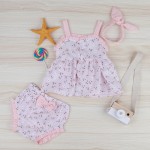 Set váy 2 dây hoa băng đô
