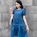  Đầm Babydoll dáng xoè tay áo phồng dễ thương 