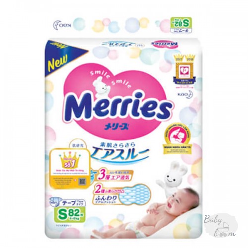 Bỉm tã dán Merries size S