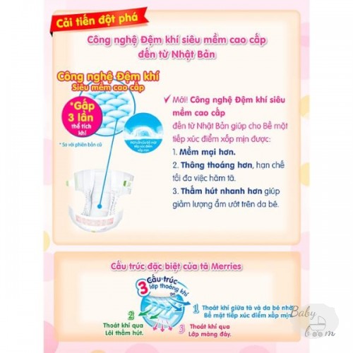 Bỉm tã dán Merries size S