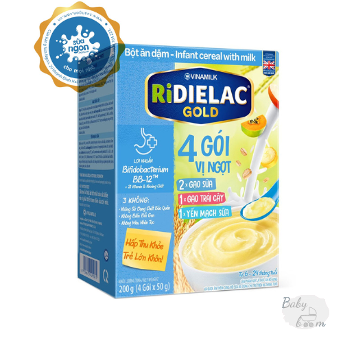 Bột ăn dặm Ridielac Gold 3 Vị Ngọt HG 200g 