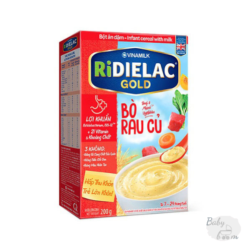 Bột ăm dặm Ridielac Gold bò rau củ HG 200g 