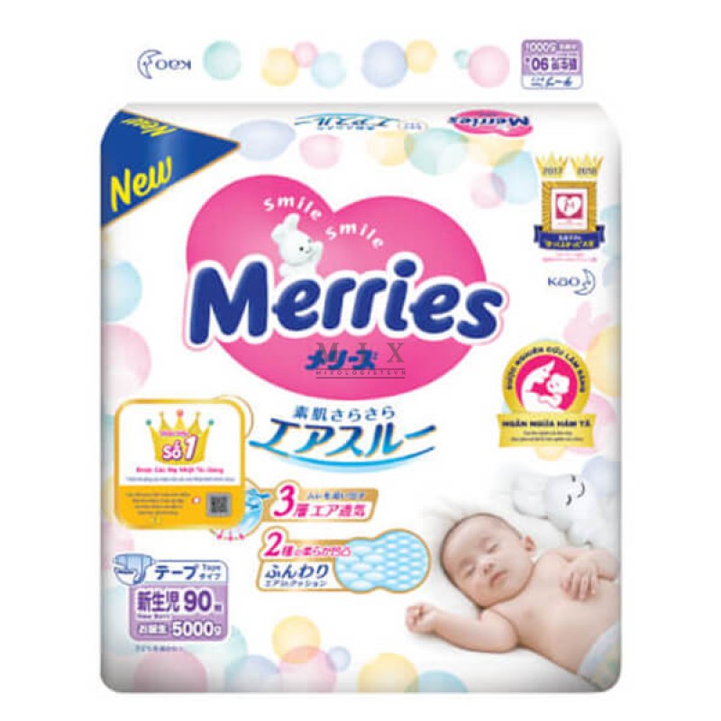 Bỉm tã dán Merries size Newborn