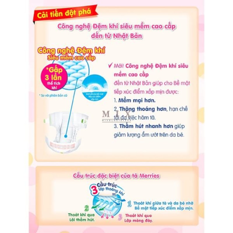 Bỉm tã dán Merries size Newborn