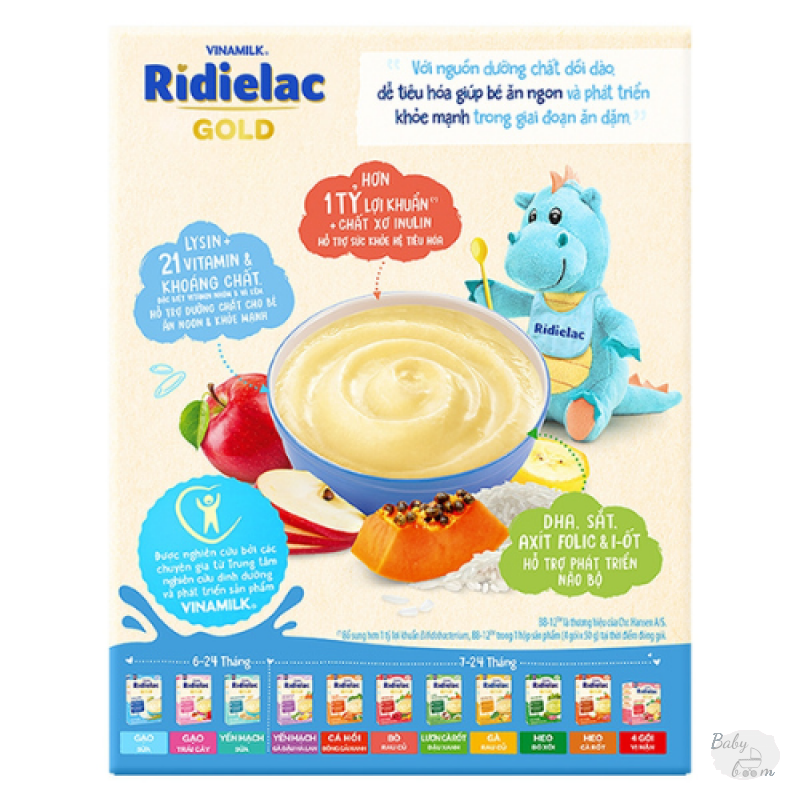 Bột ăn dặm Ridielac Gold 3 Vị Ngọt HG 200g 