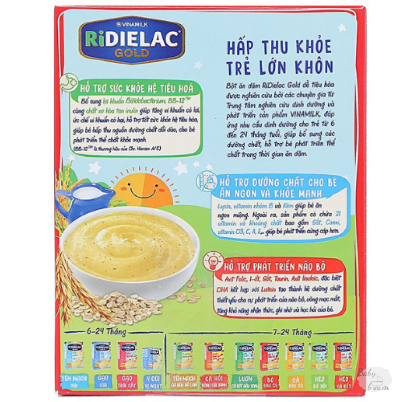 Bột ăn dặm Ridielac Gold 4 Vị Mặn HG 200g 