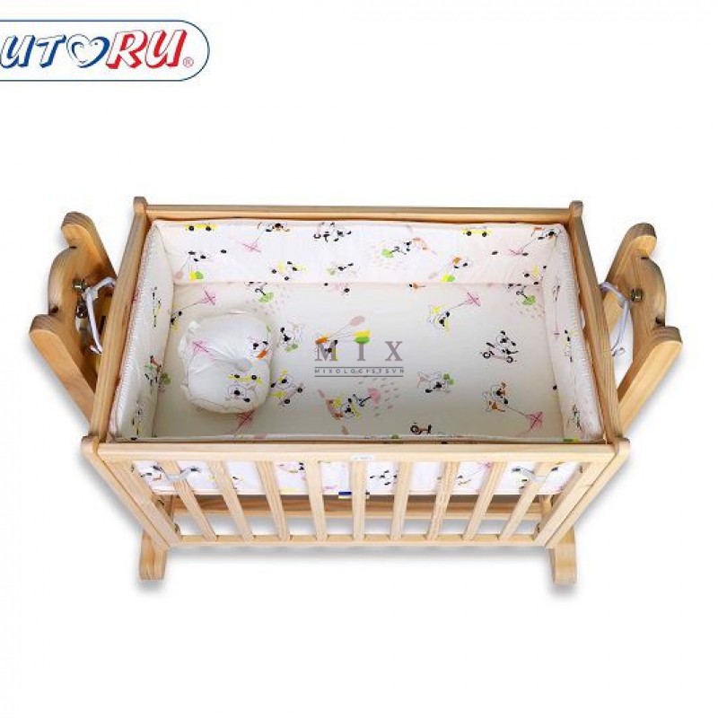 Nôi gỗ đa năng màu tự nhiên Autoru hàng cao cấp