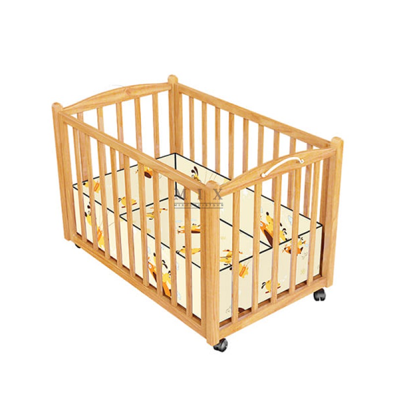 Nôi gỗ đa năng màu tự nhiên Autoru hàng cao cấp